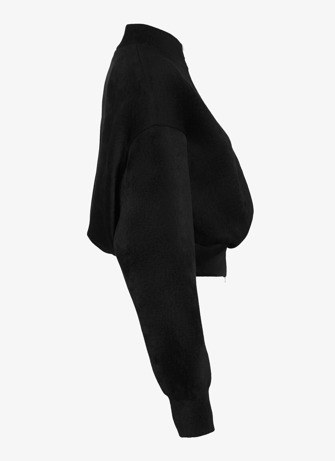 Cropped Zip-Front Sweater ALAÏA BLACK CROPPED ZIP-FRONT SWEATER